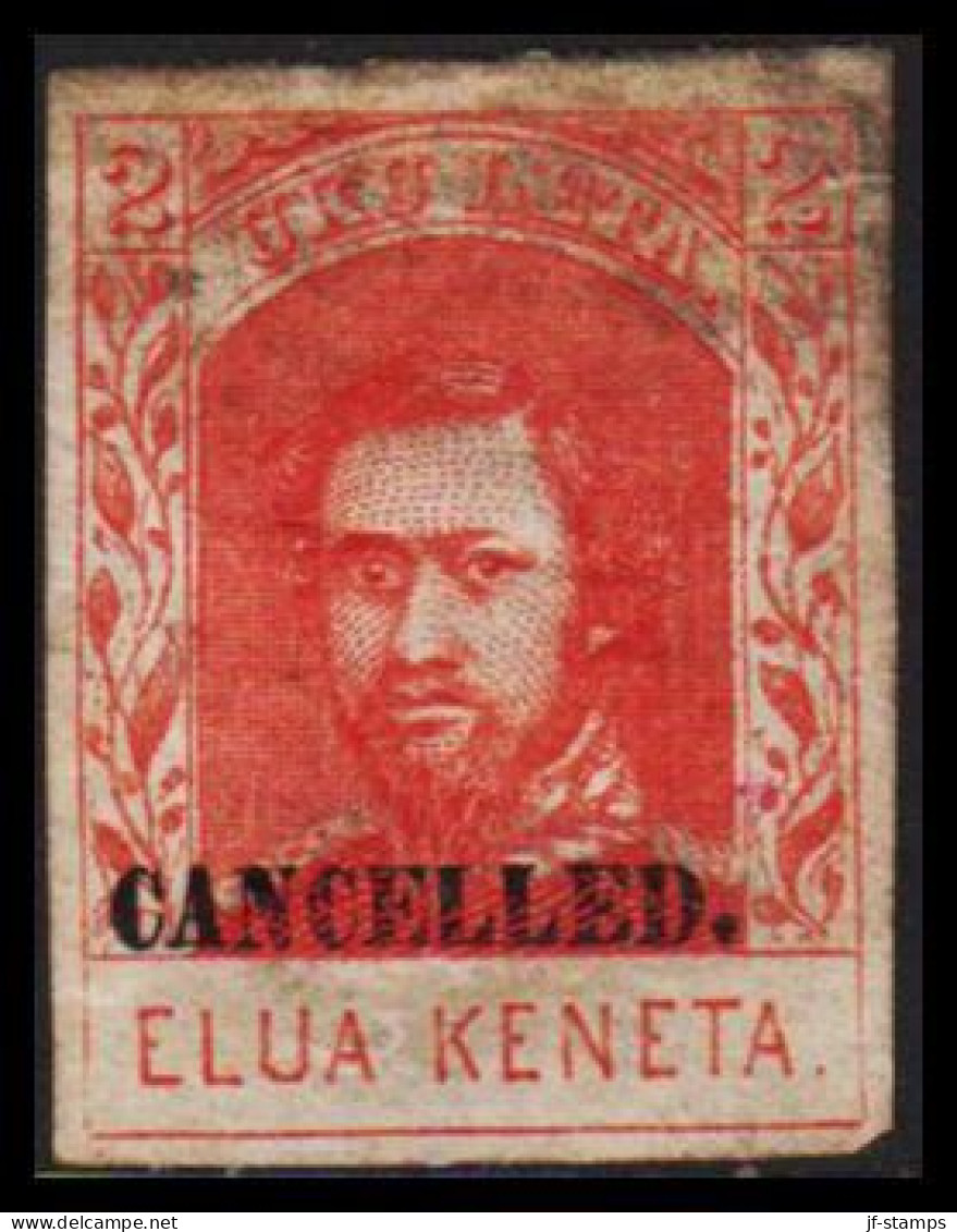 1861-1863. HAWAII. Kamehameha IV. 2 C ELUA KENATA Overprinted CANCELLED. Hinged.  (Michel 11) - JF534881 - Hawai