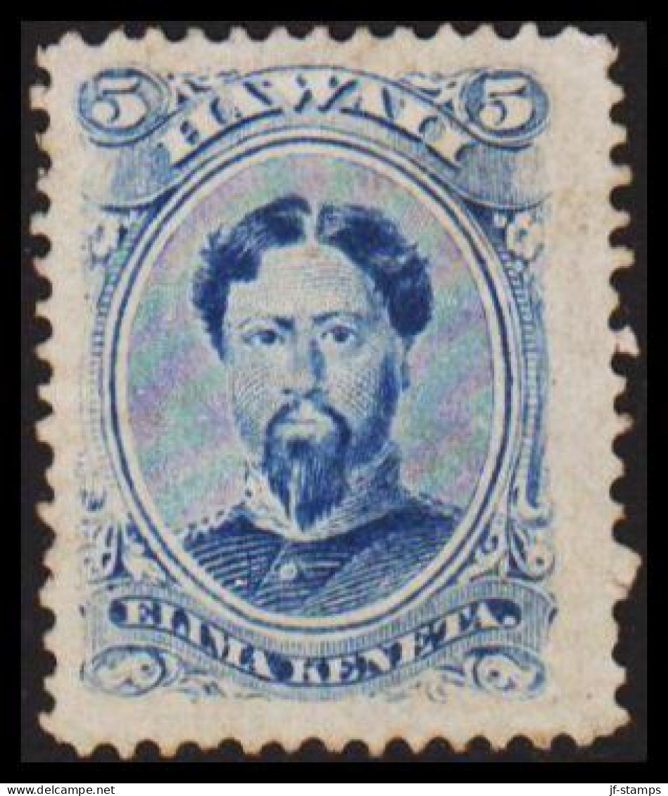 1882-1890. HAWAII. Lunalilo 5 CENTS. Pale Shade. No Gum. (Michel 29a) - JF534897 - Hawai