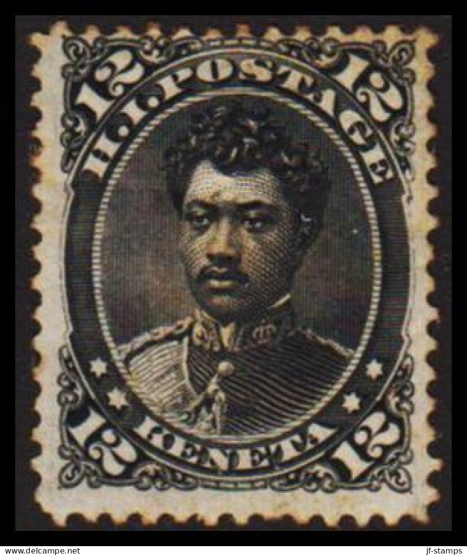 1871-1886. HAWAII. Leleiohoku 12 C. Hinged. (Michel 22) - JF534911 - Hawai