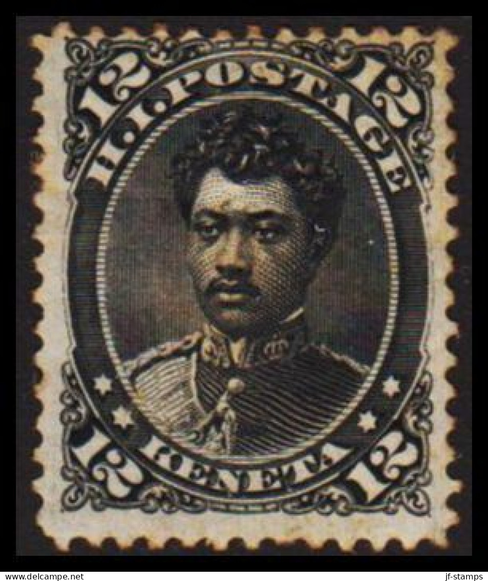 1871-1886. HAWAII. Leleiohoku 12 C. Hinged. (Michel 22) - JF534911 - Hawaii