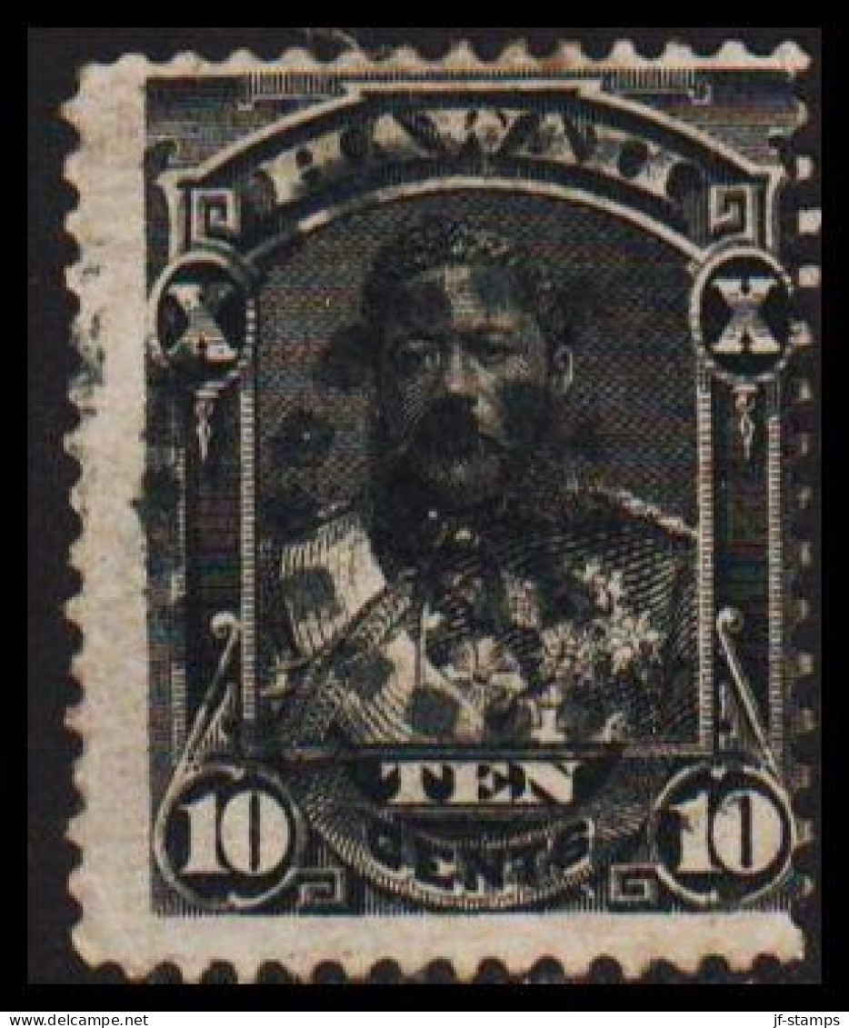 1882. HAWAII. Kalakaua 10 CENTS. Interesting Cancel. (Michel 25) - JF534920 - Hawaï