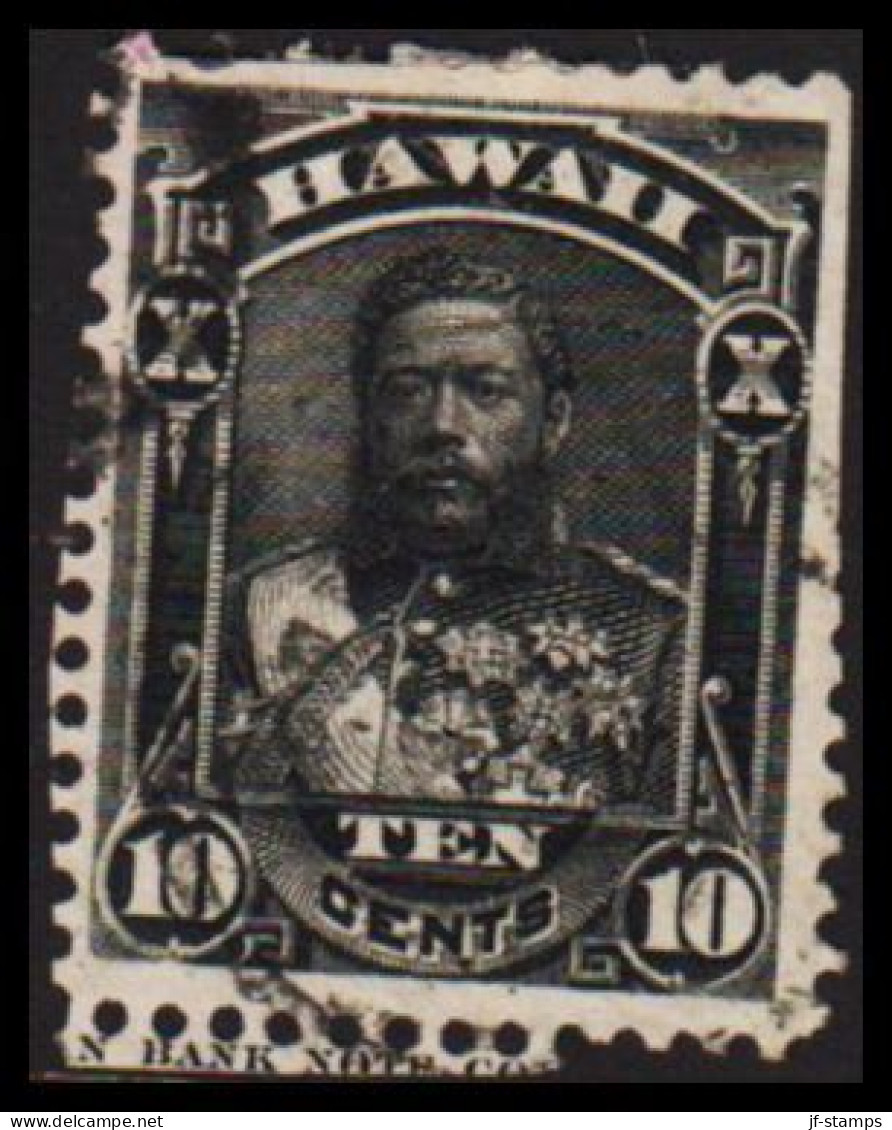 1882. HAWAII. Kalakaua 10 CENTS. Cut, Part Of Margin Text At Bottom.  (Michel 25) - JF534921 - Hawai