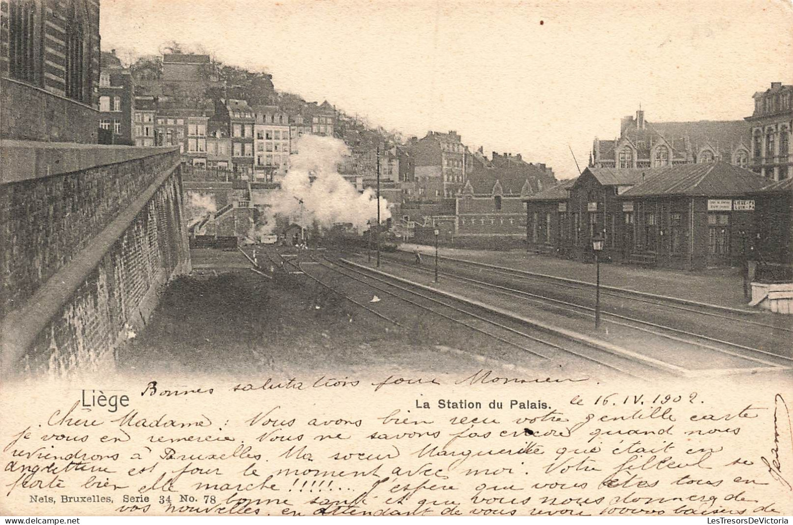 Belgique - Liège - La Station Du Palais - Gare - Train Vapeur - Nels  - Carte Postale Ancienne - Liege