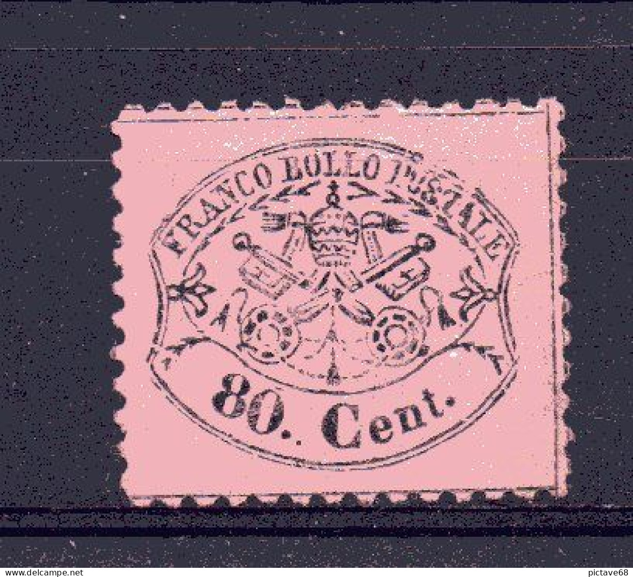 ITALIE / ETATS PONTIFICAUX / VATICAN / N° 25 80 C ROSE VINEUX NEUF SANS GOMME - Etats Pontificaux