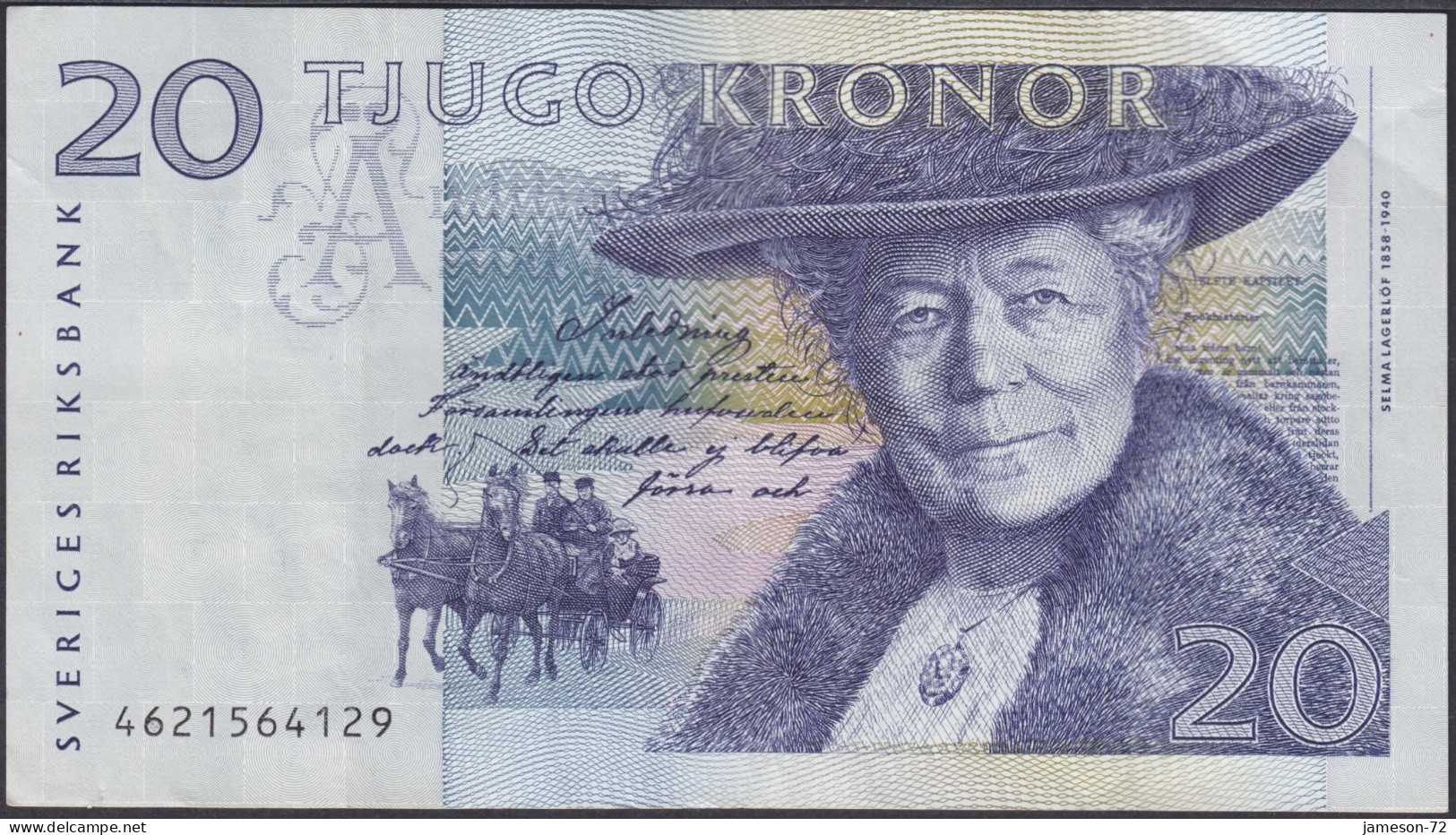 SWEDEN - 20 Kronor ND (1994) P# 61b Europe Banknote - Edelweiss Coins - Suède