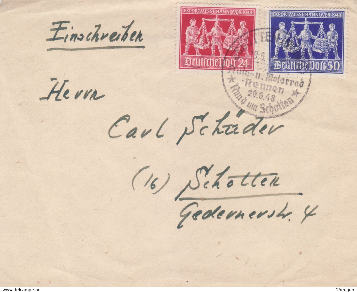 GERMANY 1948  COVER WITH  POSTMARK - Moto