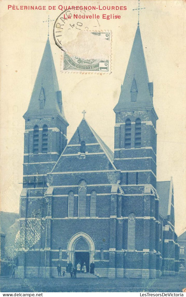 Belgique - Quaregnon - Pélerinage De Quaregnon Lourdes - La Nouvelle église - Animé - Carte Postale Ancienne - Mons