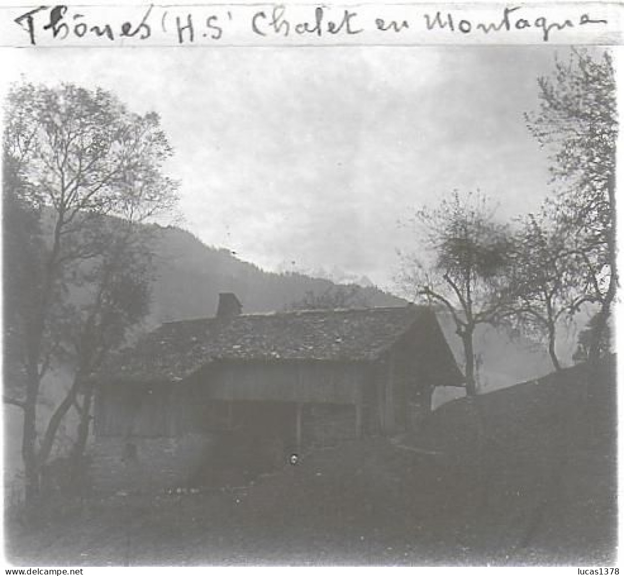 74 / THONES / DEBUT 20 EME / PLAQUE DE VERRE PHOTO STEREO / CHALET EN MONTAGNE - Plaques De Verre