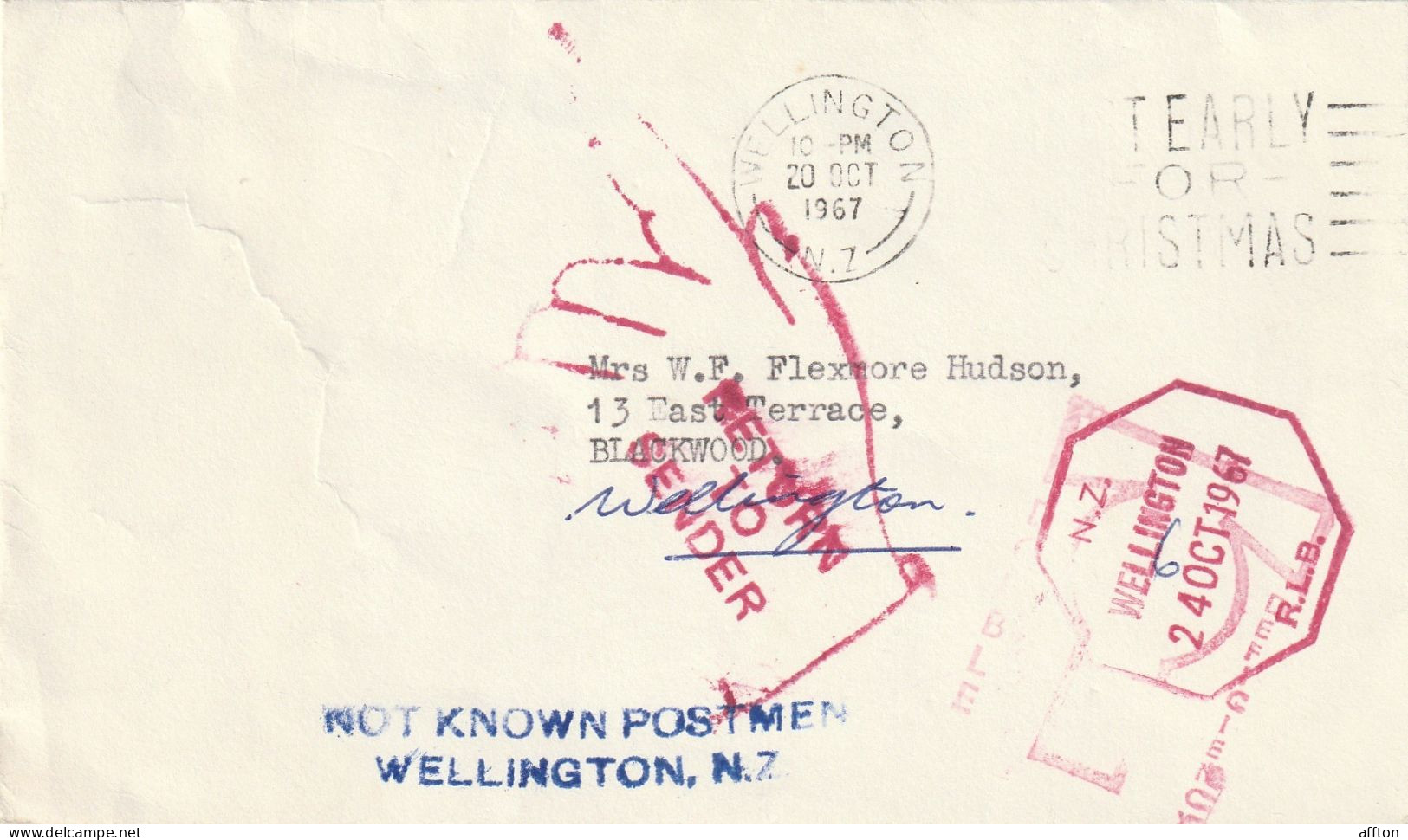 New Zealand Old Cover Mailed - Brieven En Documenten