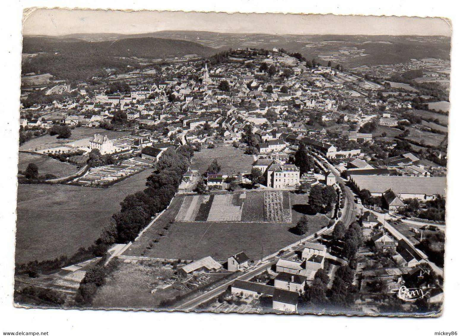 CHATEAU-CHINON-1955--Vue Générale Aérienne..timbre... Cachet , Griffes - Chateau Chinon