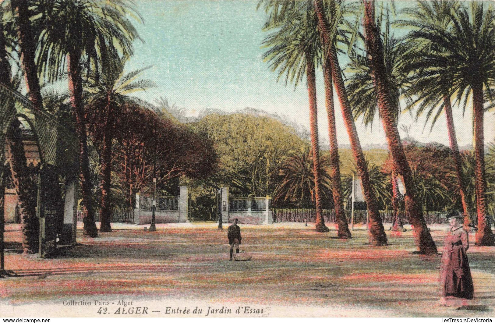 ALGERIE - Alger - Entrée Du Jardin D'Essai - Animé - Colorisé - Carte Postale Ancienne - Algiers