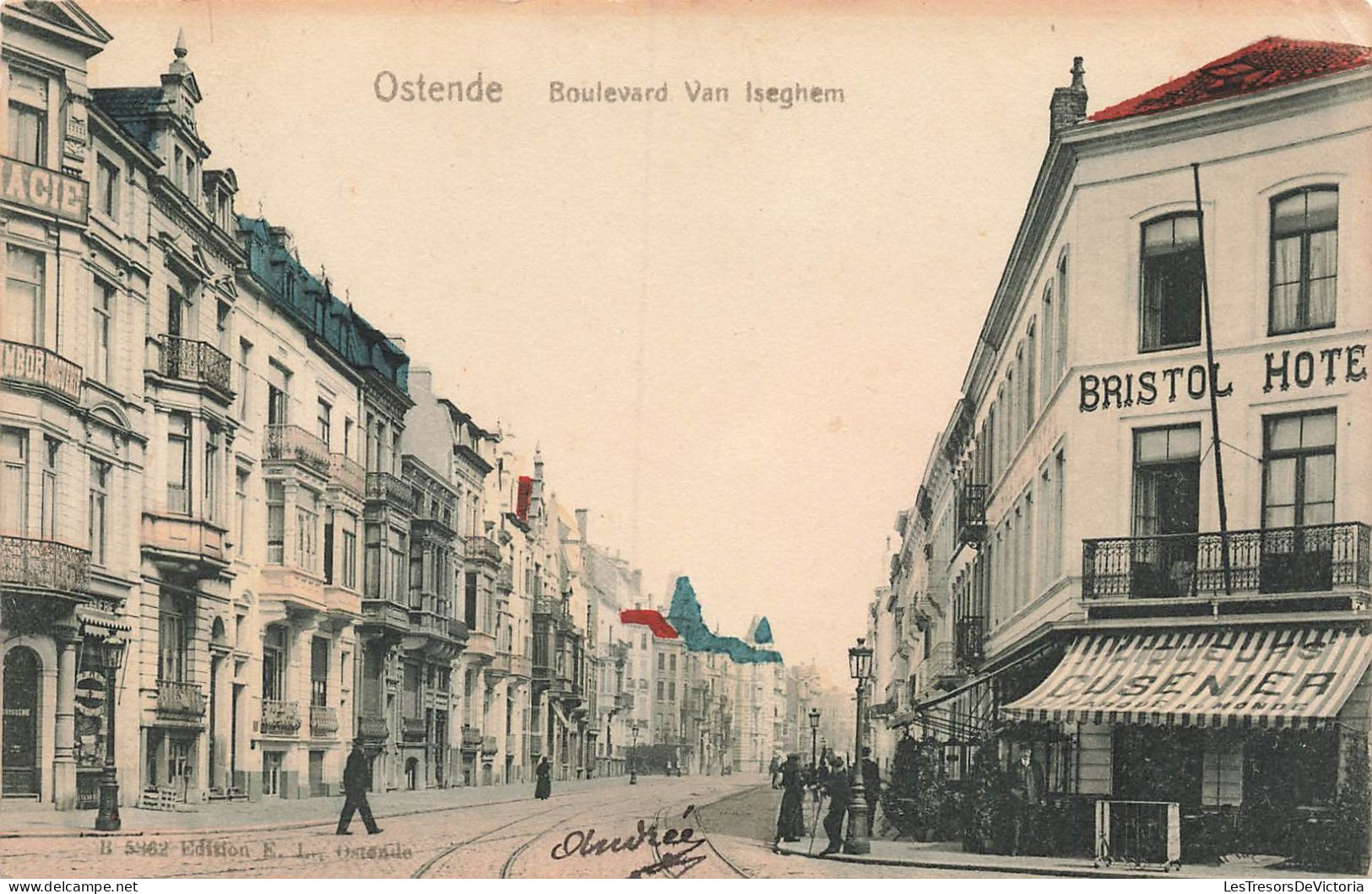 Belgique - Ostende - Boulevard Van Iseghem - E.L. - Colorisé - Carte Postale Ancienne - Oostende