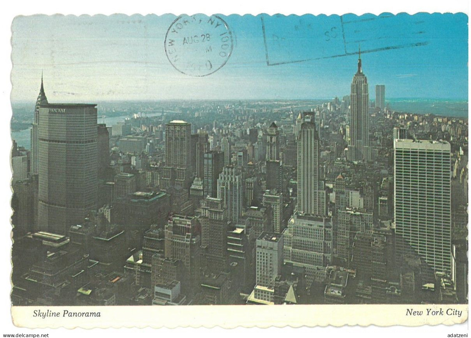 BR4159 U.S.A. New York City Skyline Panorama Viaggiata 1980 Verso Campobasso - Multi-vues, Vues Panoramiques