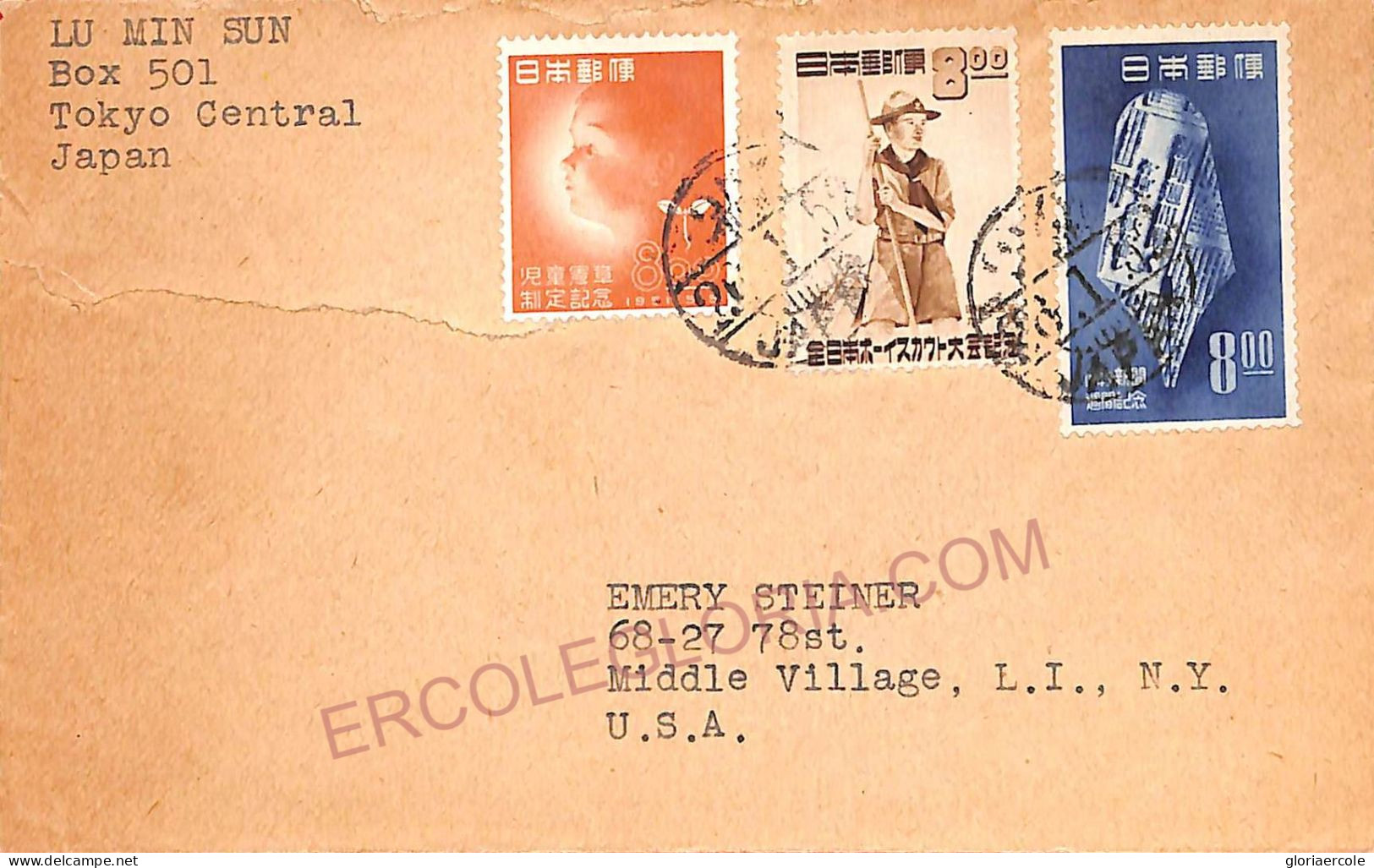Aa6968 - JAPAN - Postal History -  COVER To USA - BOY SCOUTS - Brieven En Documenten