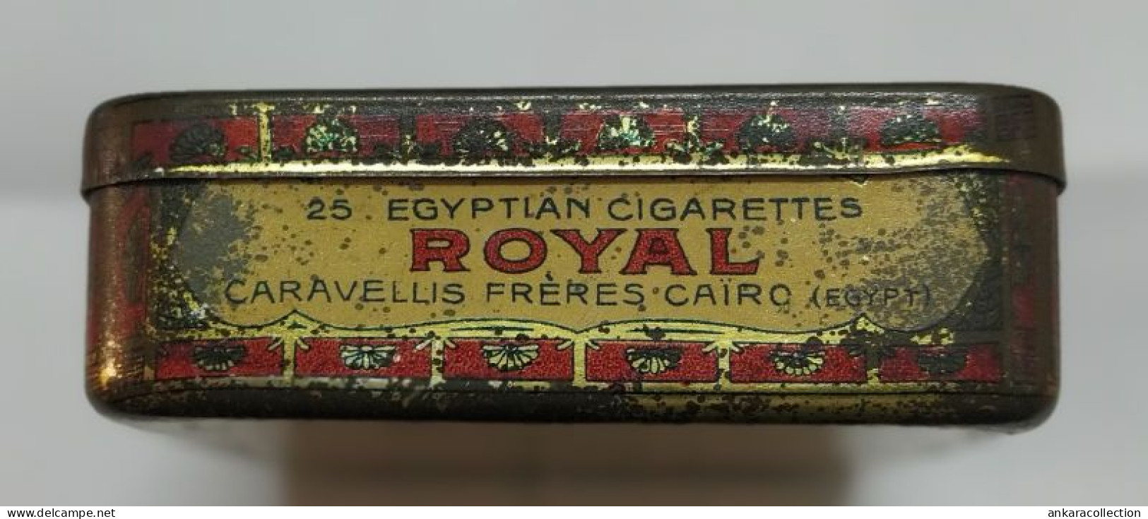 AC - CARAVELLIS FRERES EGYPTIAN CIGARETTES ROYAL CIGARETTE - TOBACCO EMPTY VINTAGE TIN BOX - Empty Tobacco Boxes