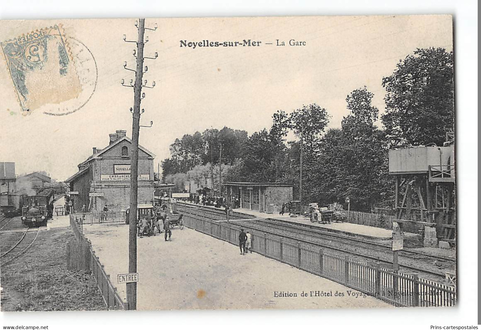 CPA 80 Noyelles Sur Mer La Gare Train Tramway - Noyelles-sur-Mer