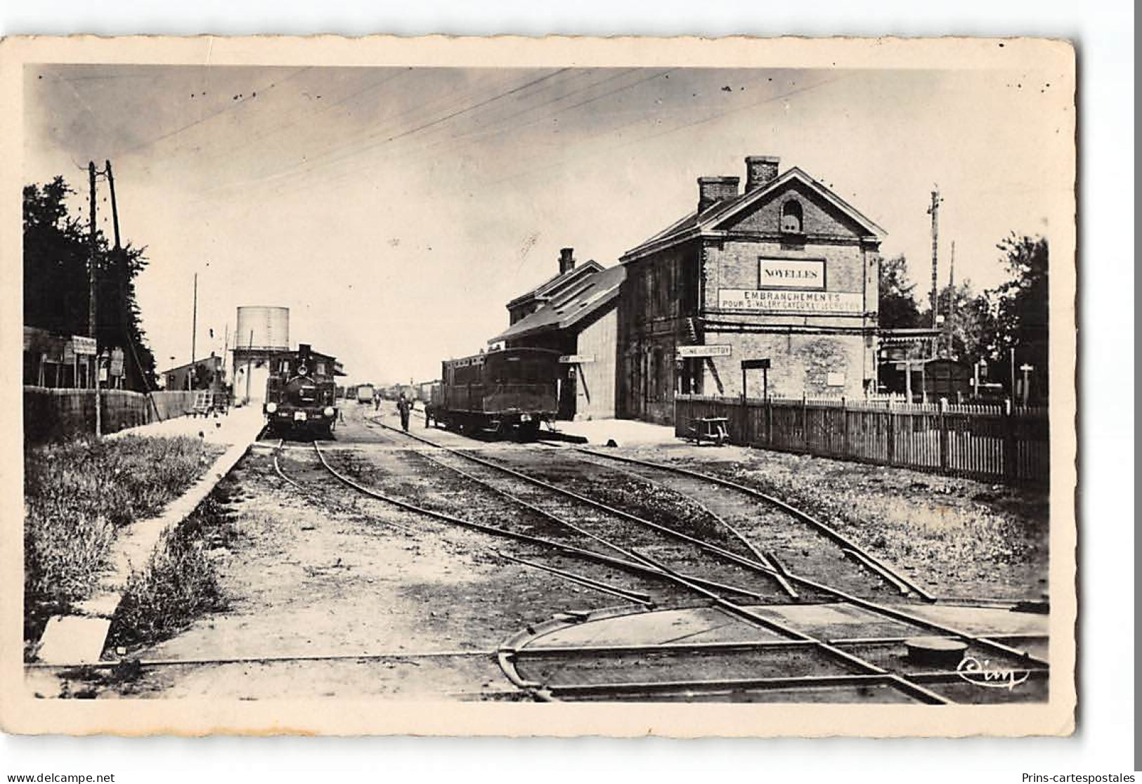 CPA 80 Carte Photo Noyelles Sur Mer La Gare Train Tramway - Noyelles-sur-Mer