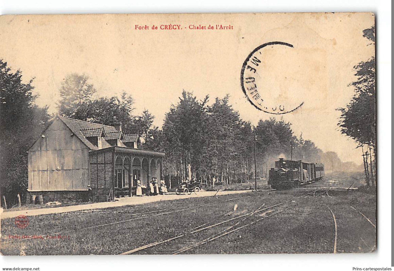 CPA 80 Crécy Forêt Chalet De L'Arrêt La Gare Et Le Train Tramway - Crecy En Ponthieu