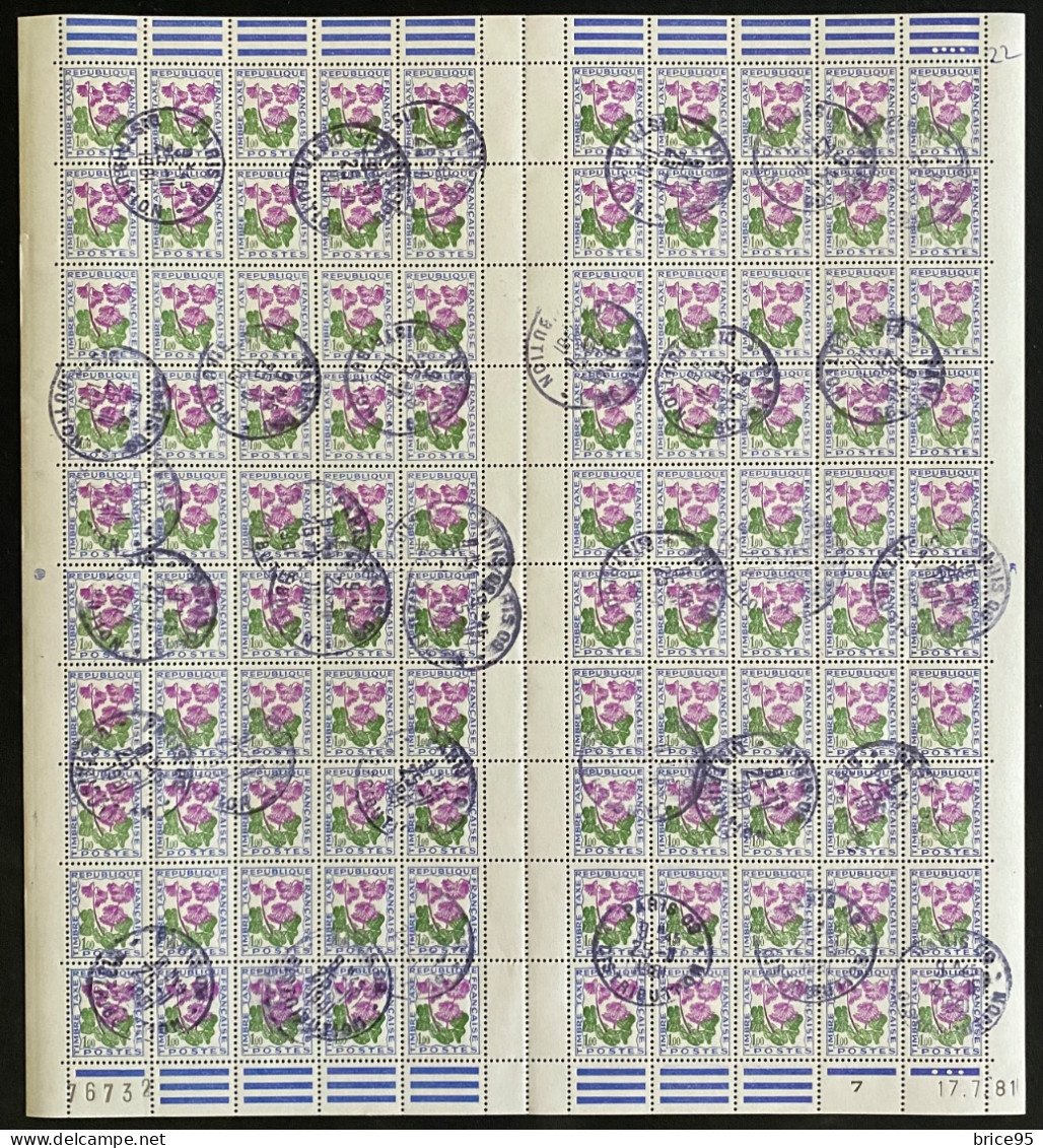 France - Taxe - YT N° 102 - Oblitéré, Dos Neuf Sans Charnière - Feuille Complète - Plié - 1964 à 1971 - 1960-.... Nuevos