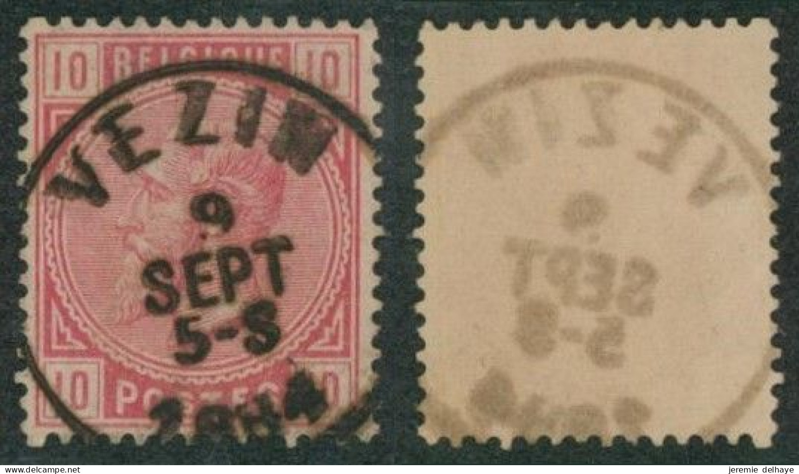 émission 1883 - N°38 Obl Simple Cercle "Vezin" - 1883 Leopoldo II