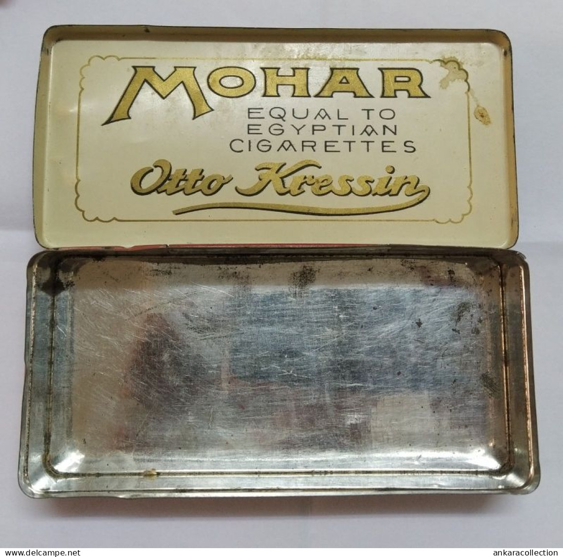 AC - MOHAR OTTO KRESSIN GOLD TIP EQUAL TO EGYPTIAN CIGARETTES  SELECTED TURKISH TOBACCO CIGARETTE EMPTY VINTAGE TIN BOX - Boites à Tabac Vides