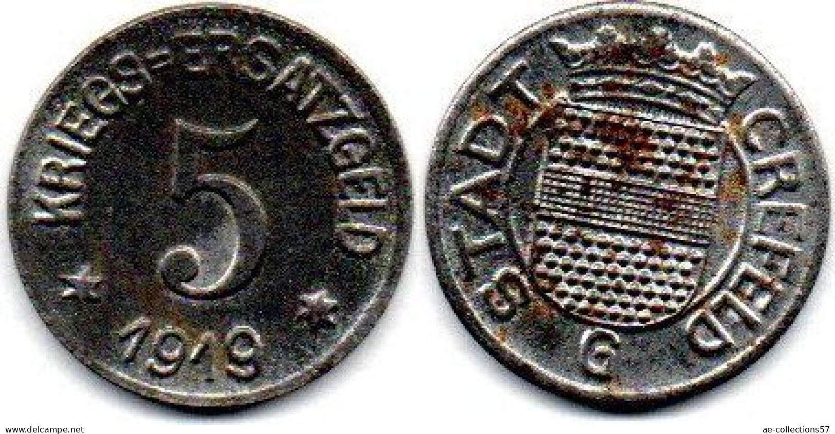 MA 23509 / Allemagne - Deutschland - Germany 5 Pfennig 1919 Crefeld TTB - Monedas/ De Necesidad