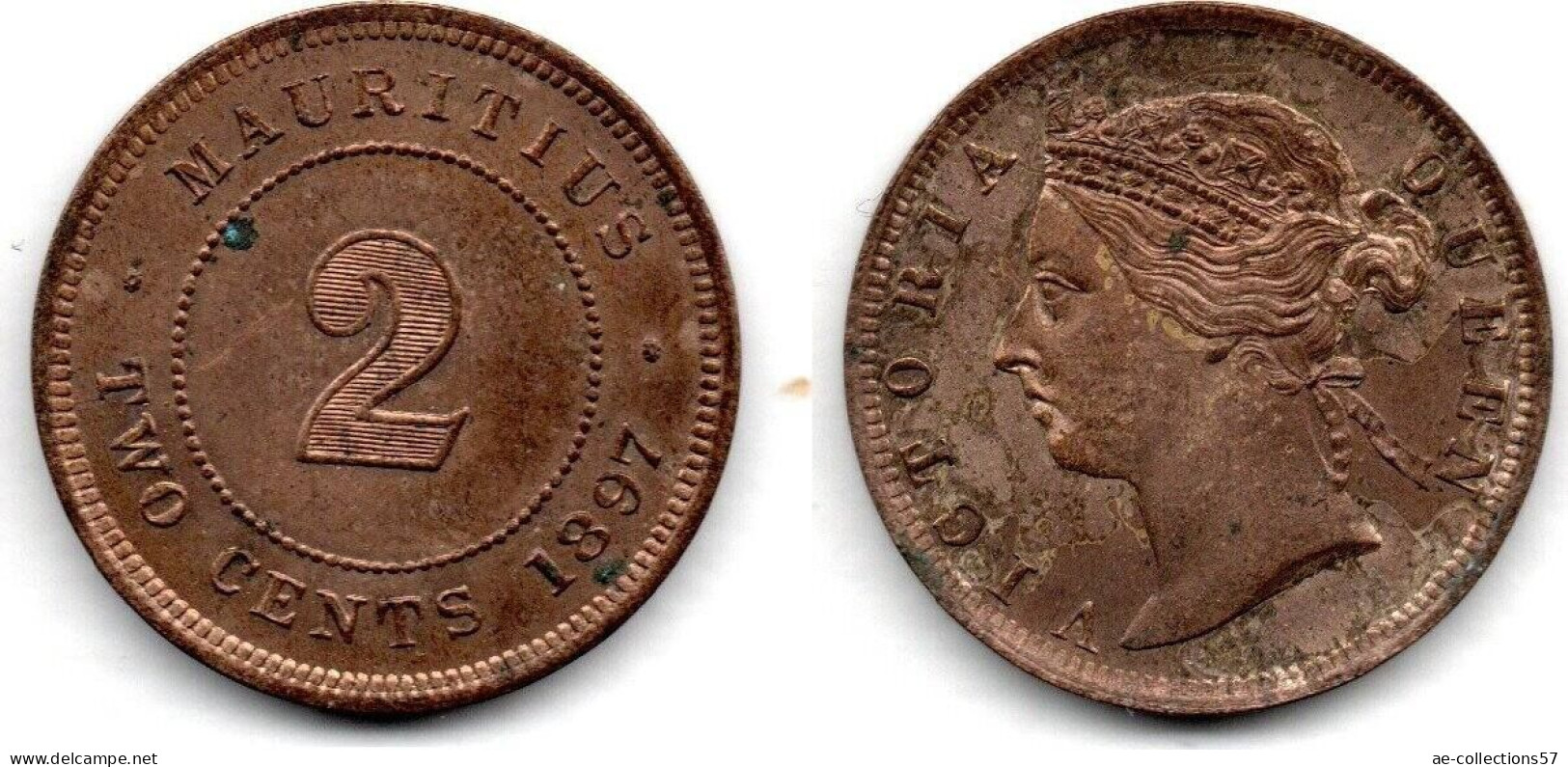 MA 23543 / Mauritius 2 Cents 1897 SPL - Mauritius