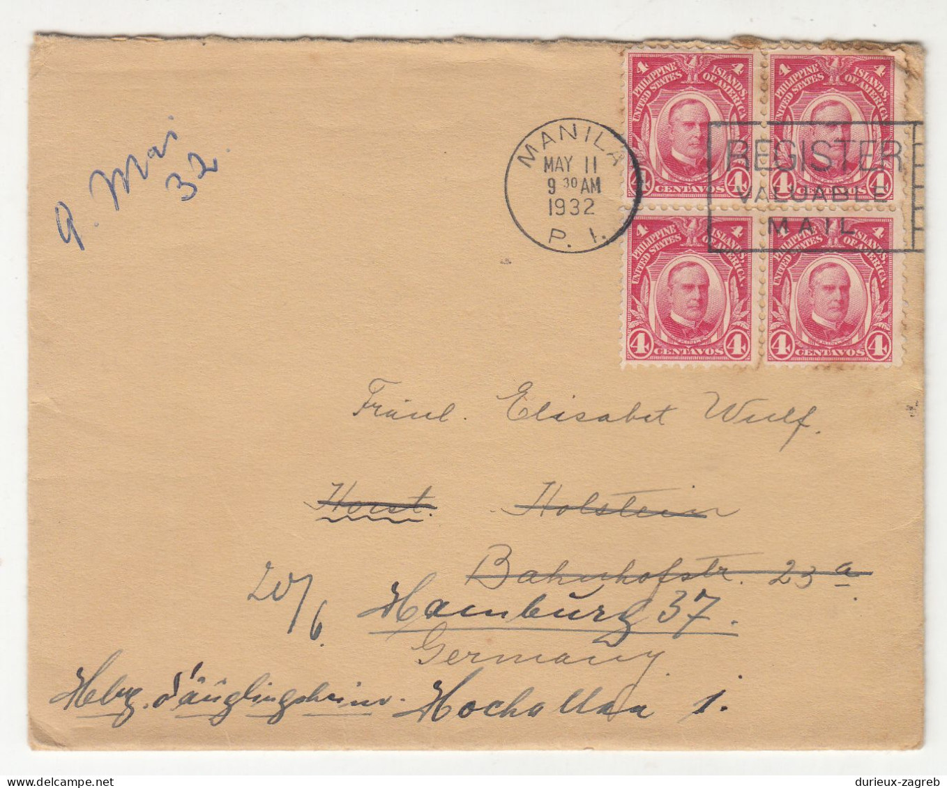 US Philippines 2 Letter Covers Posted 1932 To Germany B230720 - Filippijnen