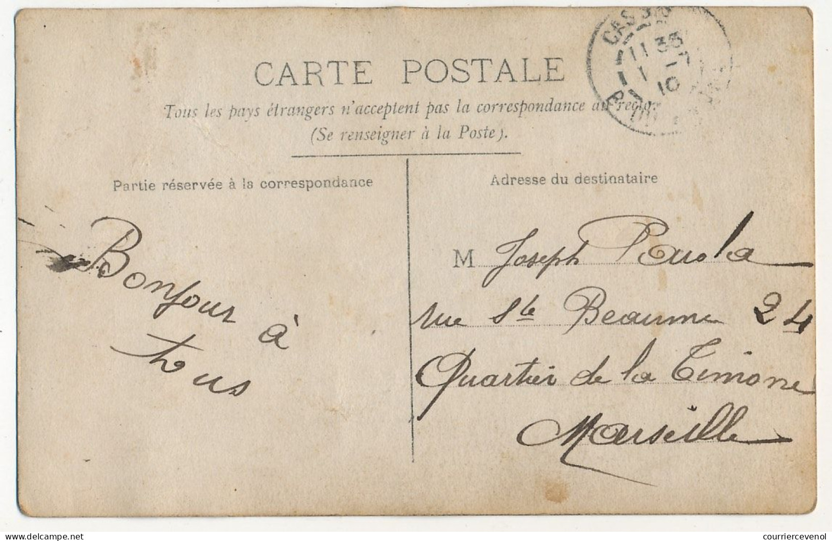 CPA Photo - Groupe De Militaires, Au Repos. Depuis Cassis (B Du R) 1910 - Personnages