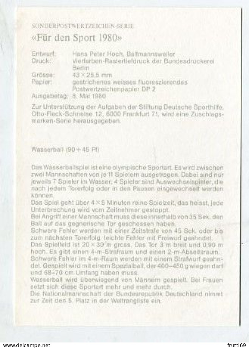 MC 145185 GERMANY / BERLIN WEST - 1980 - Für Den Sport 1980 - Maximum Cards