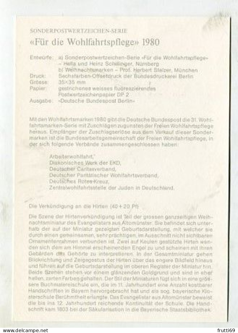 MC 145186 GERMANY / BERLIN WEST - 1980 - Für Die Wohlfahrtspflege 1980 - Maximum Cards