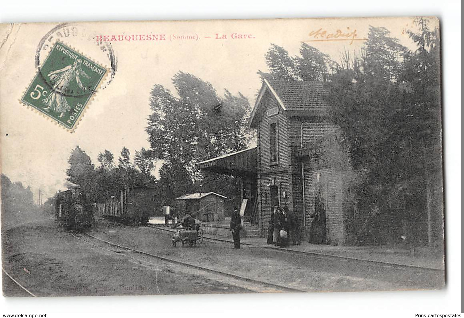 CPA 80 Beauquesne La Gare Et Le Train Tramway  - Beauquesne