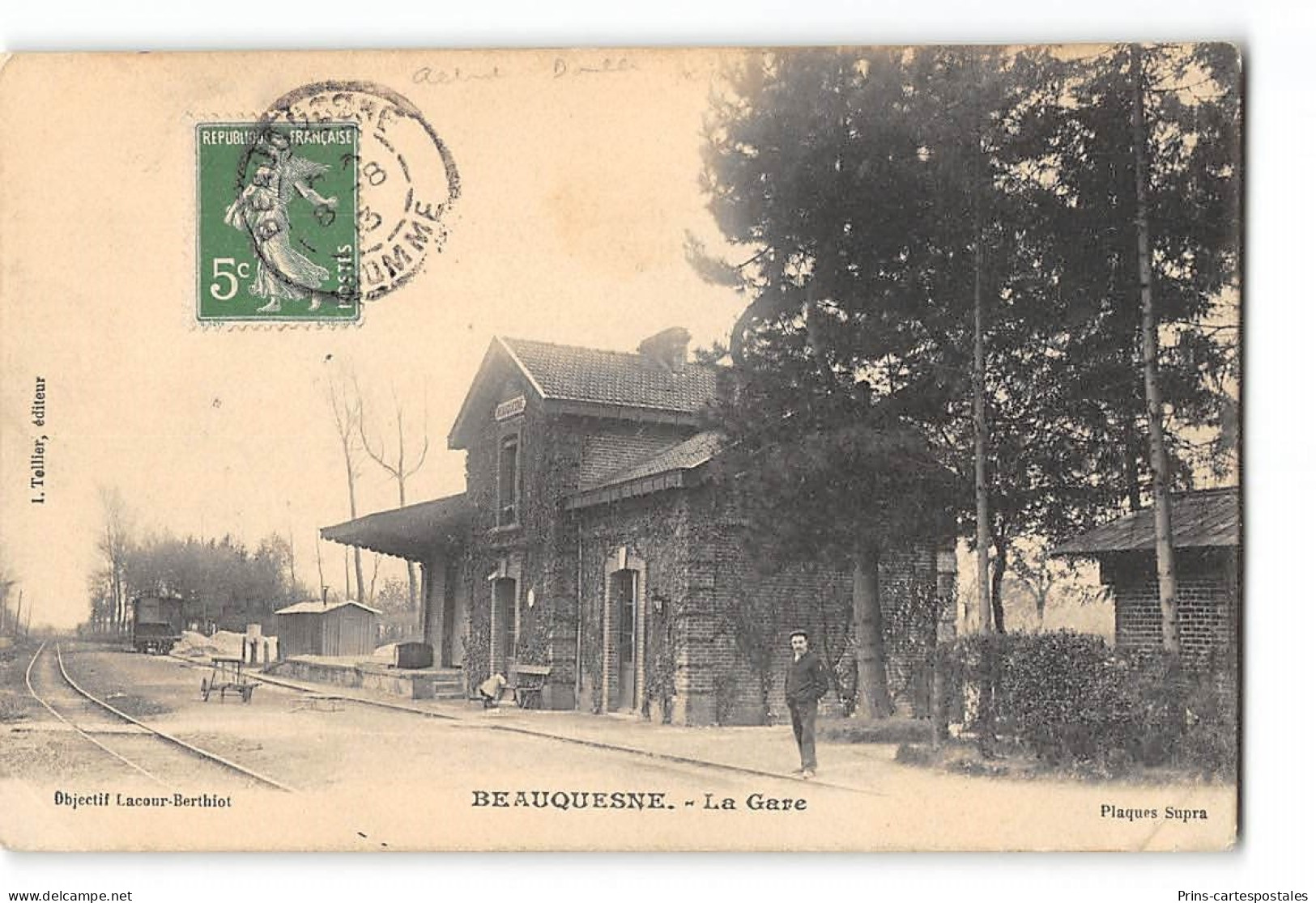 CPA 80 Beauquesne La Gare Et Le Train Tramway  - Beauquesne