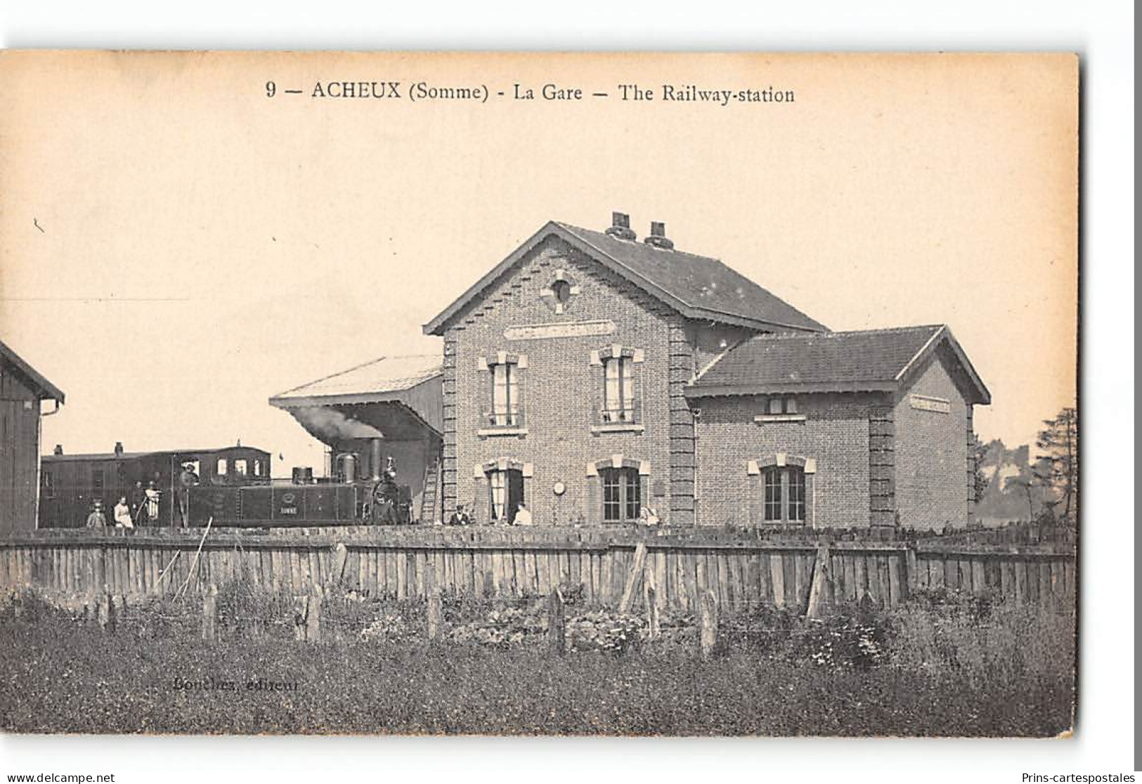 CPA 80 Acheux La Gare Et Le Train Tramway The Railway Station - Acheux En Amienois