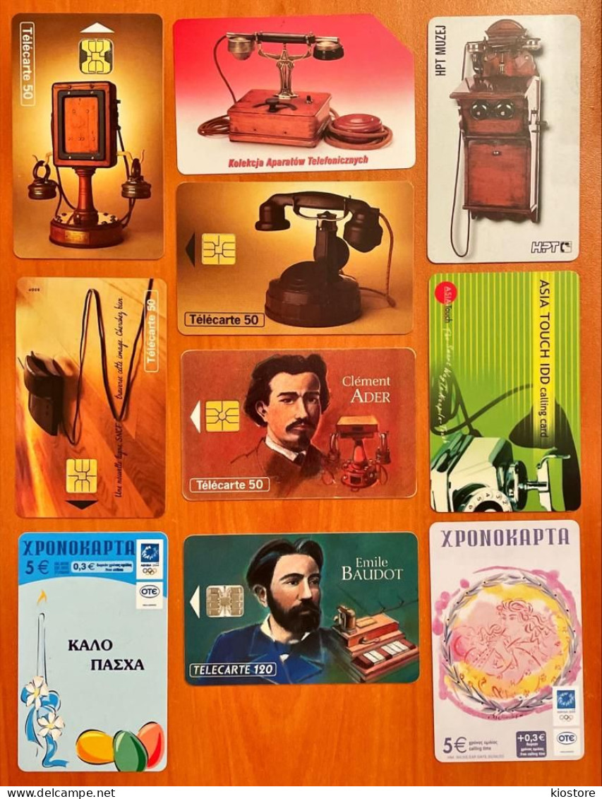 10 Different Phonecards Including Telephones - Téléphones