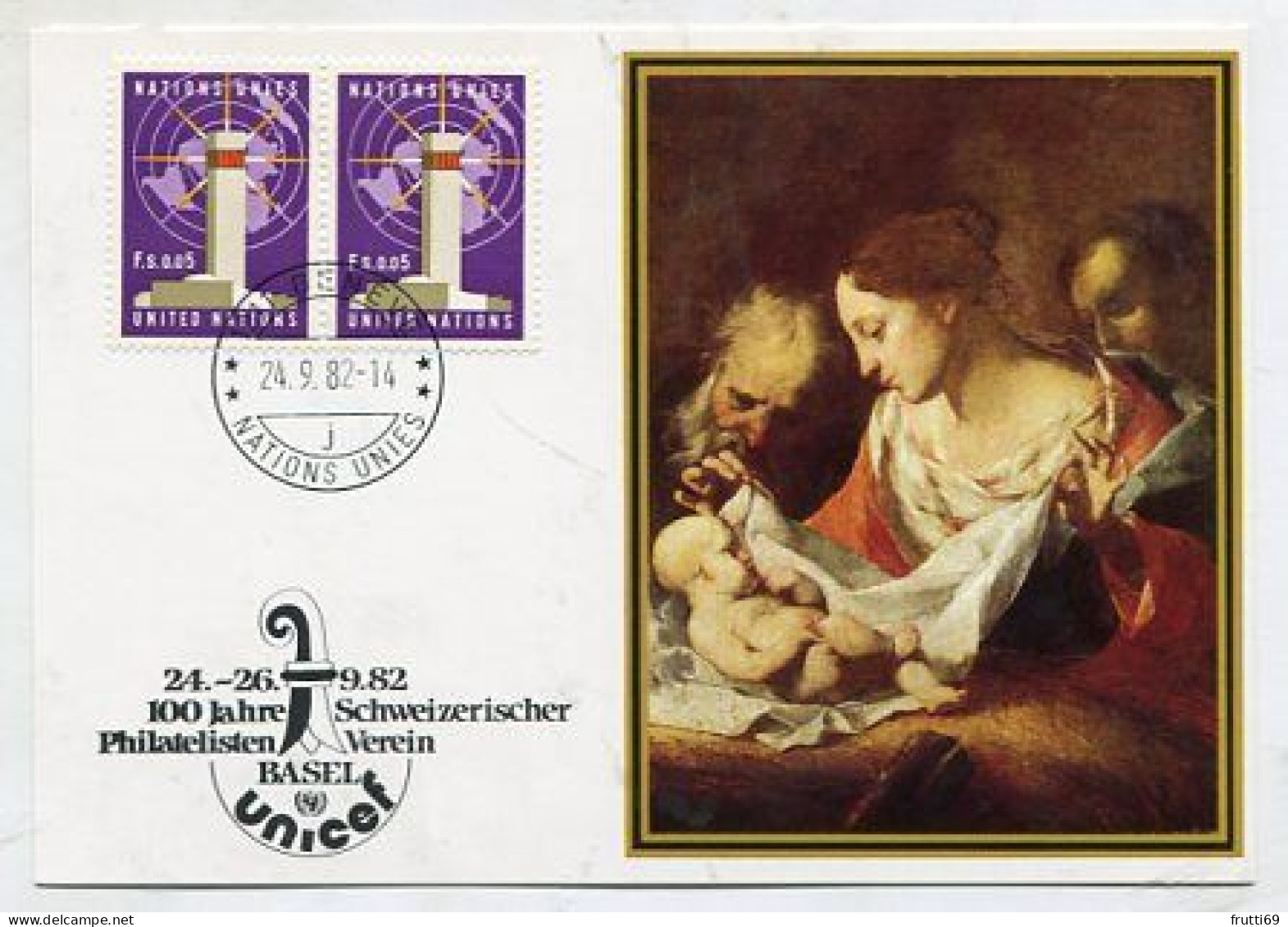 MC 145208 UNO GENEVE - 1982 - UNICEF Basel 1982 - 100 Jahre Schweizerischer Philatelisten Verein - Maximum Cards