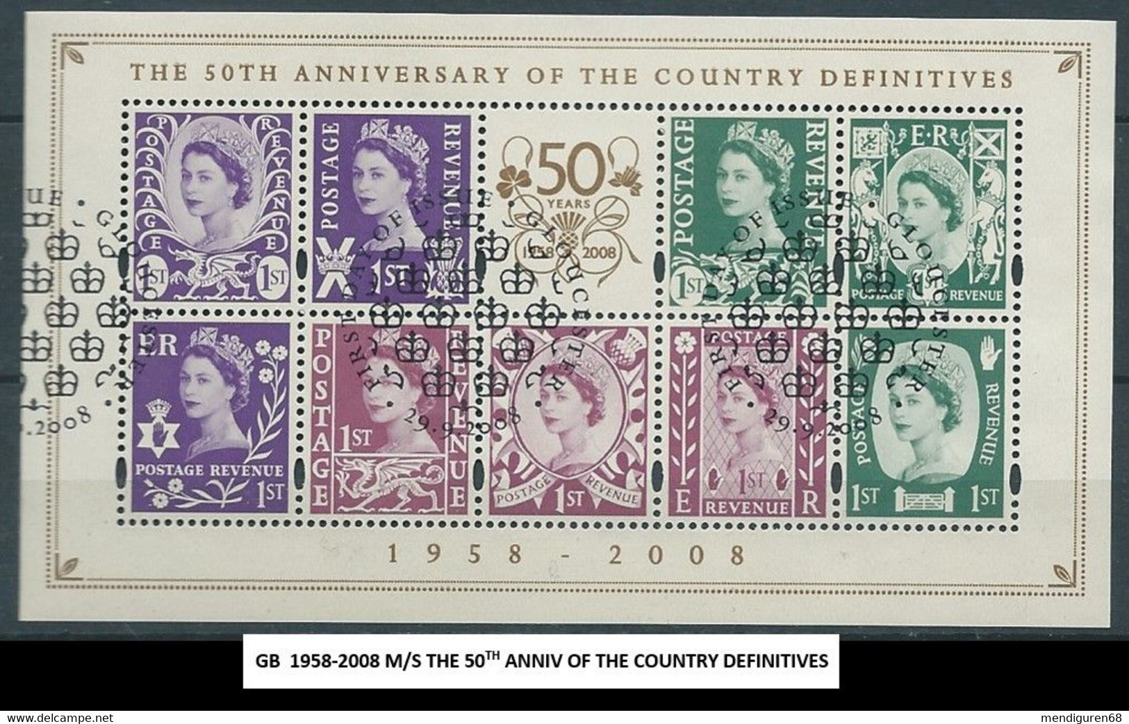 GROSSBRITANNIEN GRANDE BRETAGNE GB 1958-2008 M/S THE 50TH ANNIV OF THE COUNTRY DEFINITIVES USED SG NI153 - Scotland