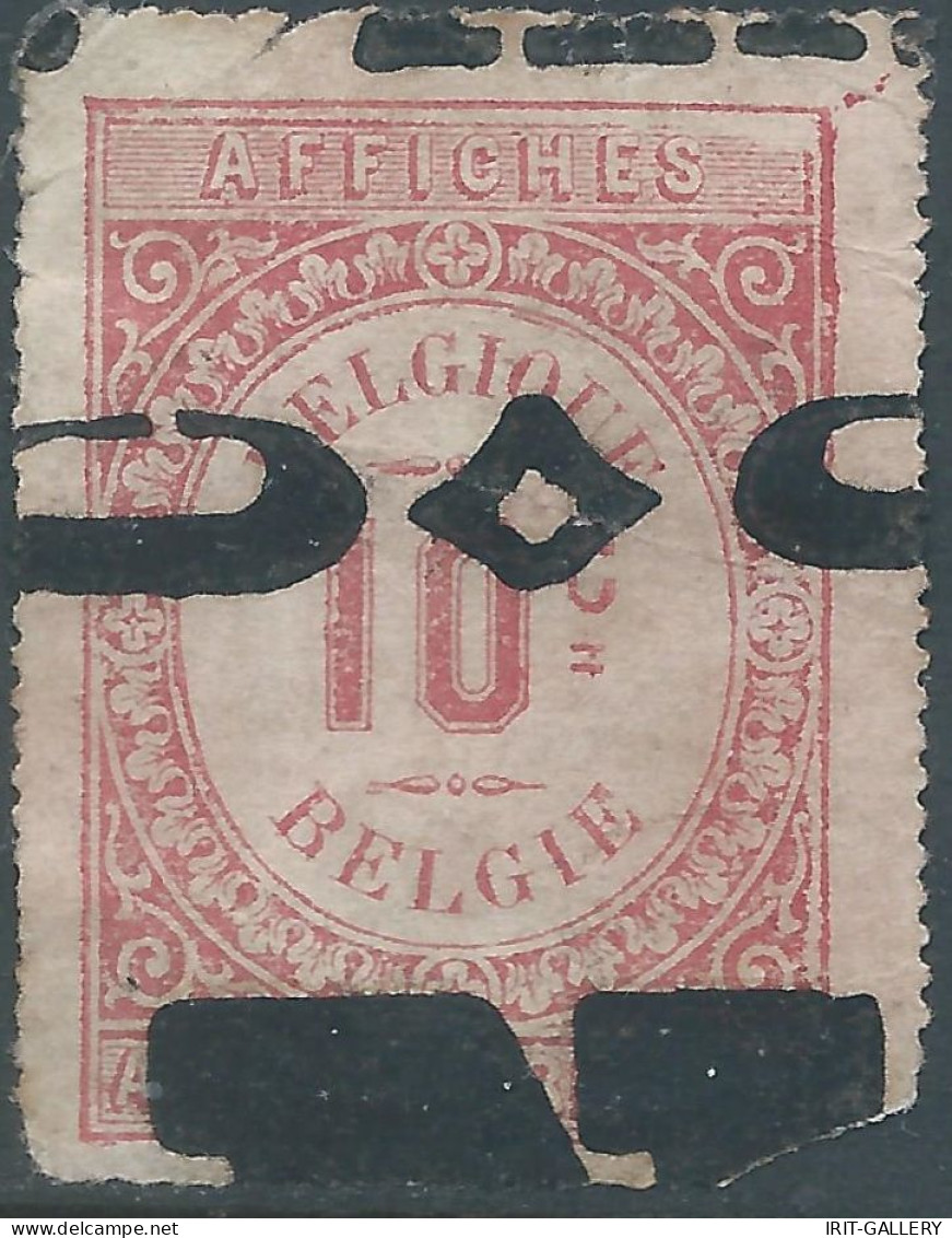 Belgium-Belgique,Belgio,Revenue Stamp Tax - Fiscal,10c AFFICHES,Used , With Small Flaw ! - Stamps