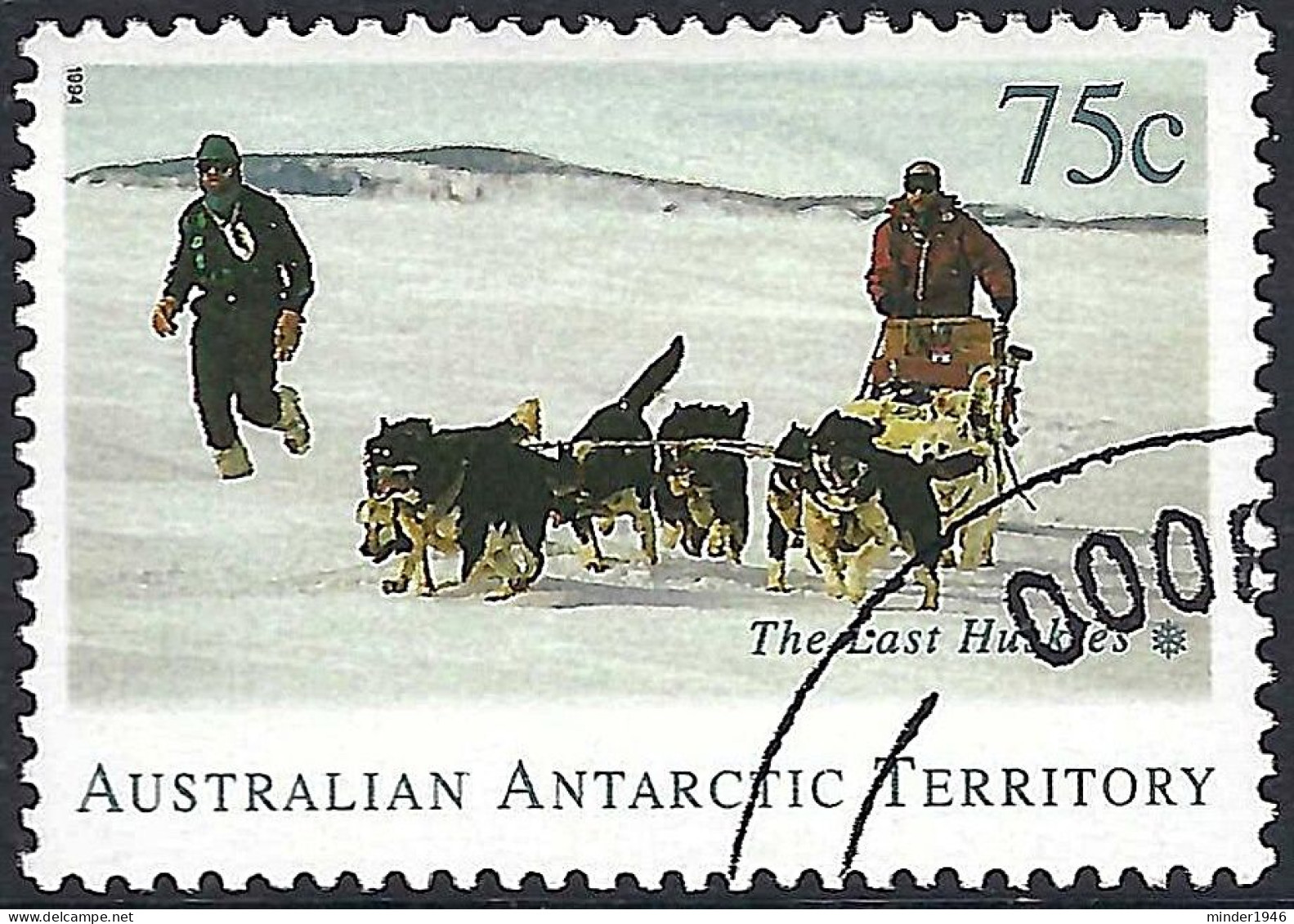 AUSTRALIAN ANTARCTIC TERRITORY (AAT) 1994 QEII 75c Multicoloured, Departure Of Huskies From Antarctica SG105 FU - Gebruikt