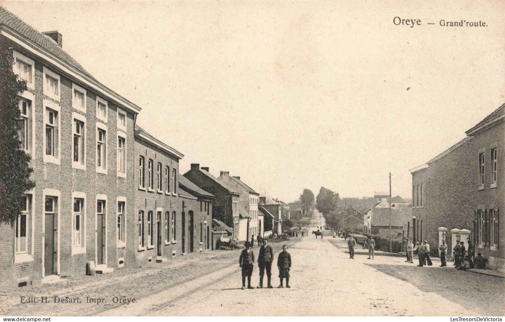 BELGIQUE - Oreye - Grand'route - Rue - Animé - Edit. H.Desart - Carte Postale Ancienne - Oreye