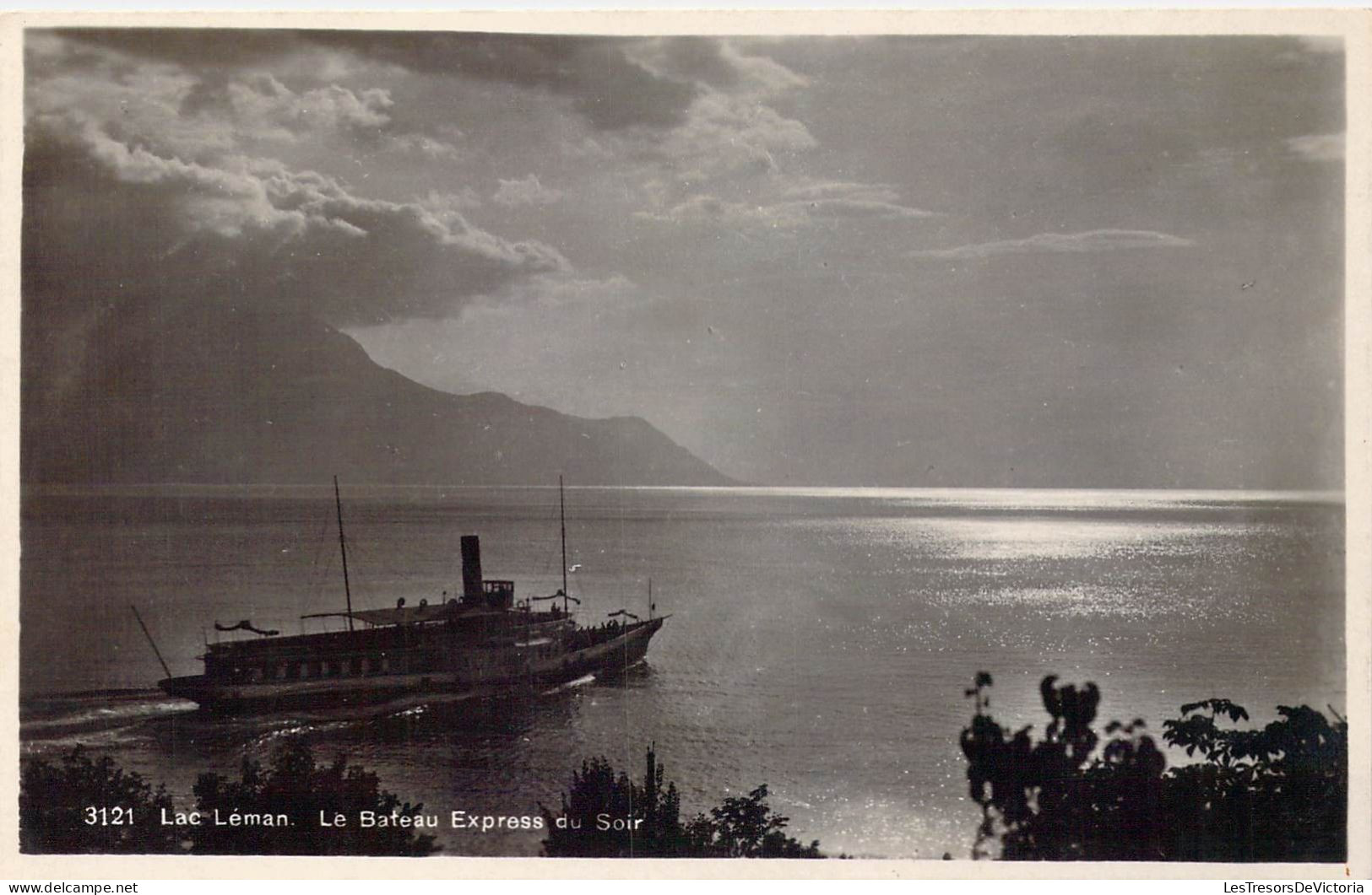 SUISSE - Lac Léman - Le Bateau Express Du Soir - Carte Postale Ancienne - Au