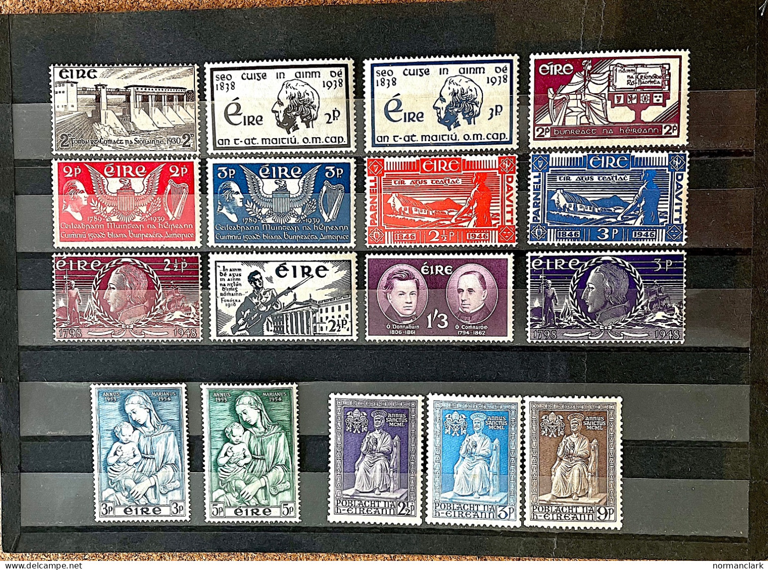 IRELAND 1930-6 3COLLECTION OF U/M COMMEMORATIVES WITH 1939 US CONSTITUTION 1950 HOLY YEAR (17) - Lots & Serien