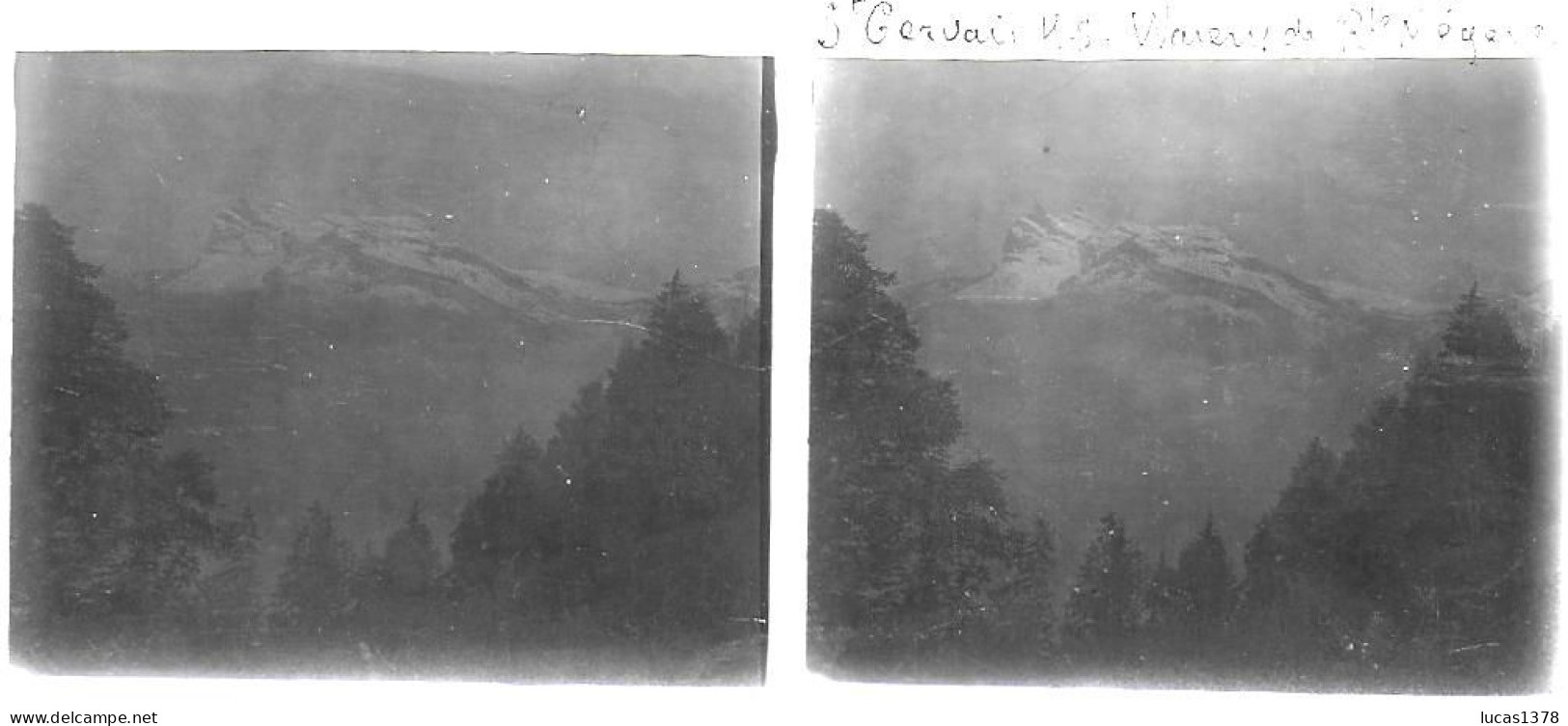 74 / SAINT GERVAIS  / DEBUT 20 EME / PLAQUE DE VERRE PHOTO STEREO / LE WARENS / ROUTE DE MEGEVE - Plaques De Verre