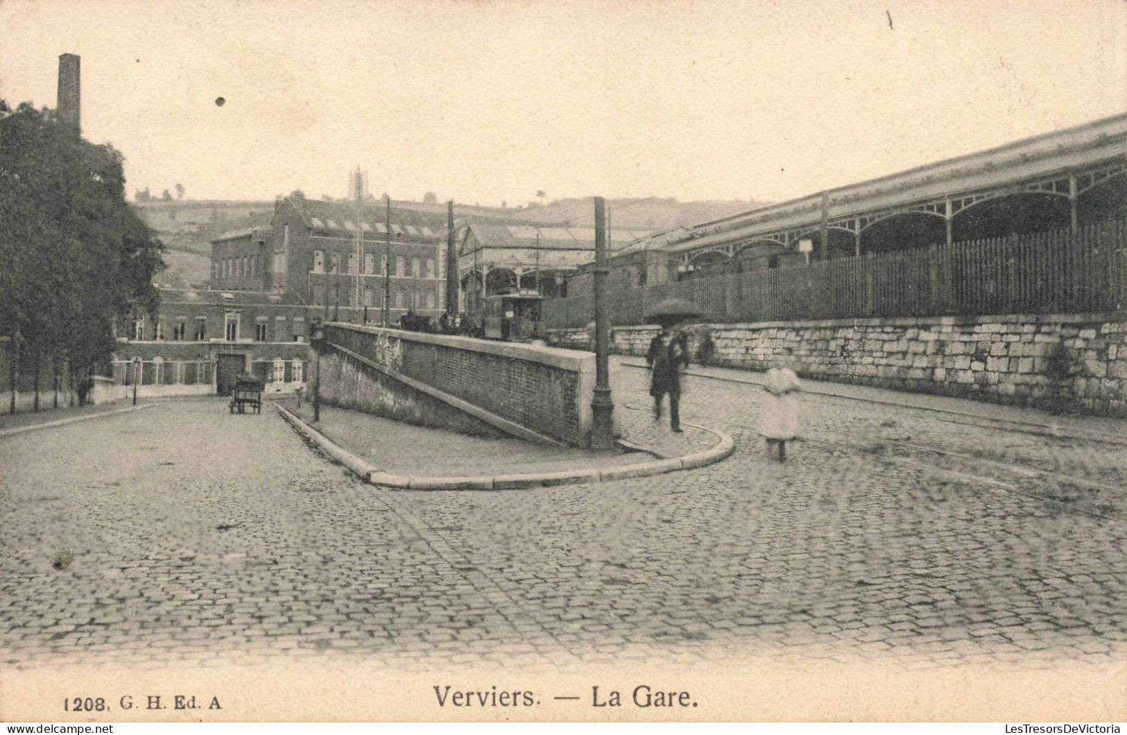 BELGIQUE - Verviers - La Gare - Ed. A - Animé - Carte Postale Ancienne - Verviers