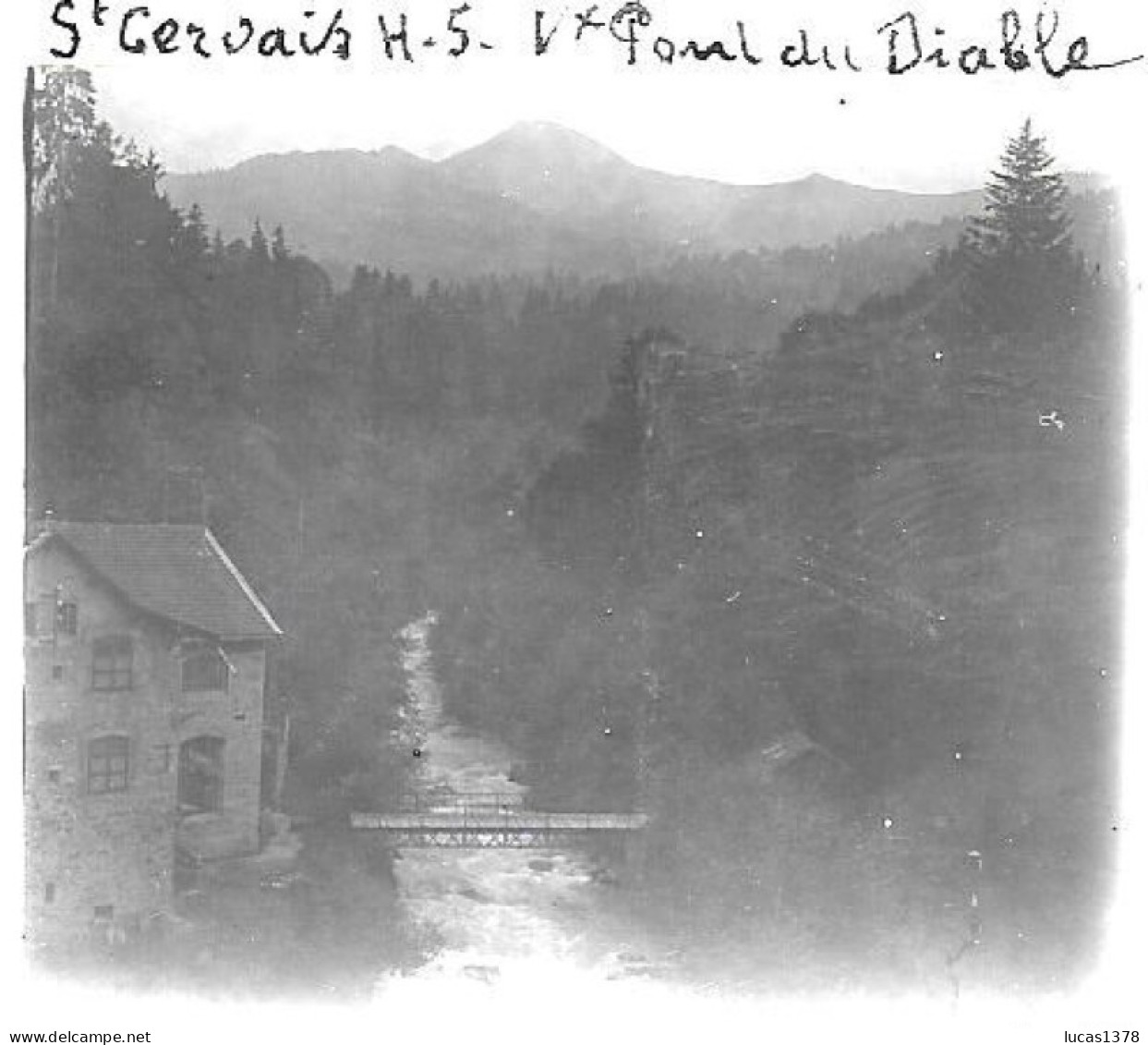 74 / SAINT GERVAIS  / DEBUT 20 EME / PLAQUE DE VERRE PHOTO STEREO / PONT DU DIABLE - Plaques De Verre