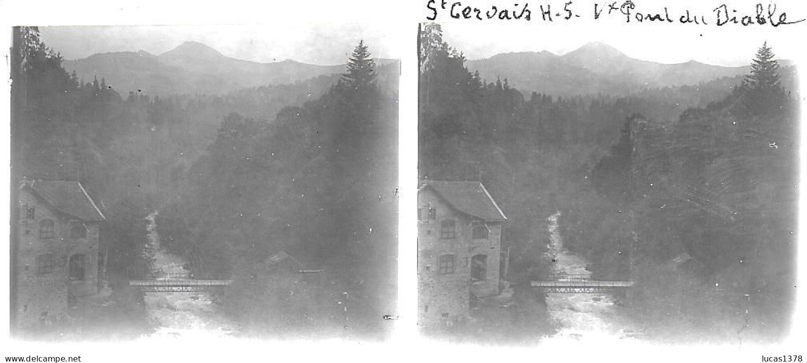 74 / SAINT GERVAIS  / DEBUT 20 EME / PLAQUE DE VERRE PHOTO STEREO / PONT DU DIABLE - Plaques De Verre