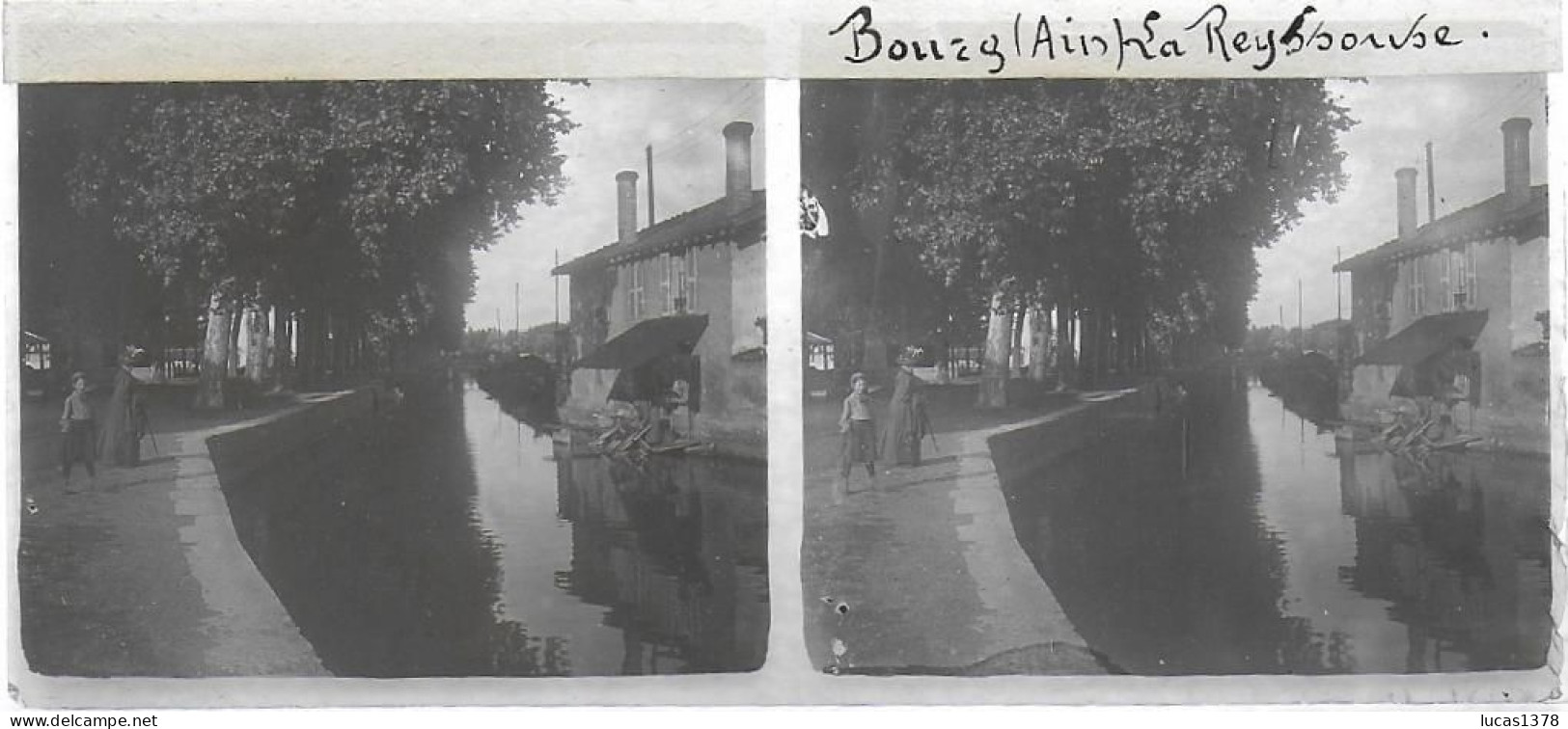 01 / AIN / BOURG / LA REUYSSOUSE  / DEBUT 20 EME / PLAQUE DE VERRE PHOTO STEREO / - Plaques De Verre