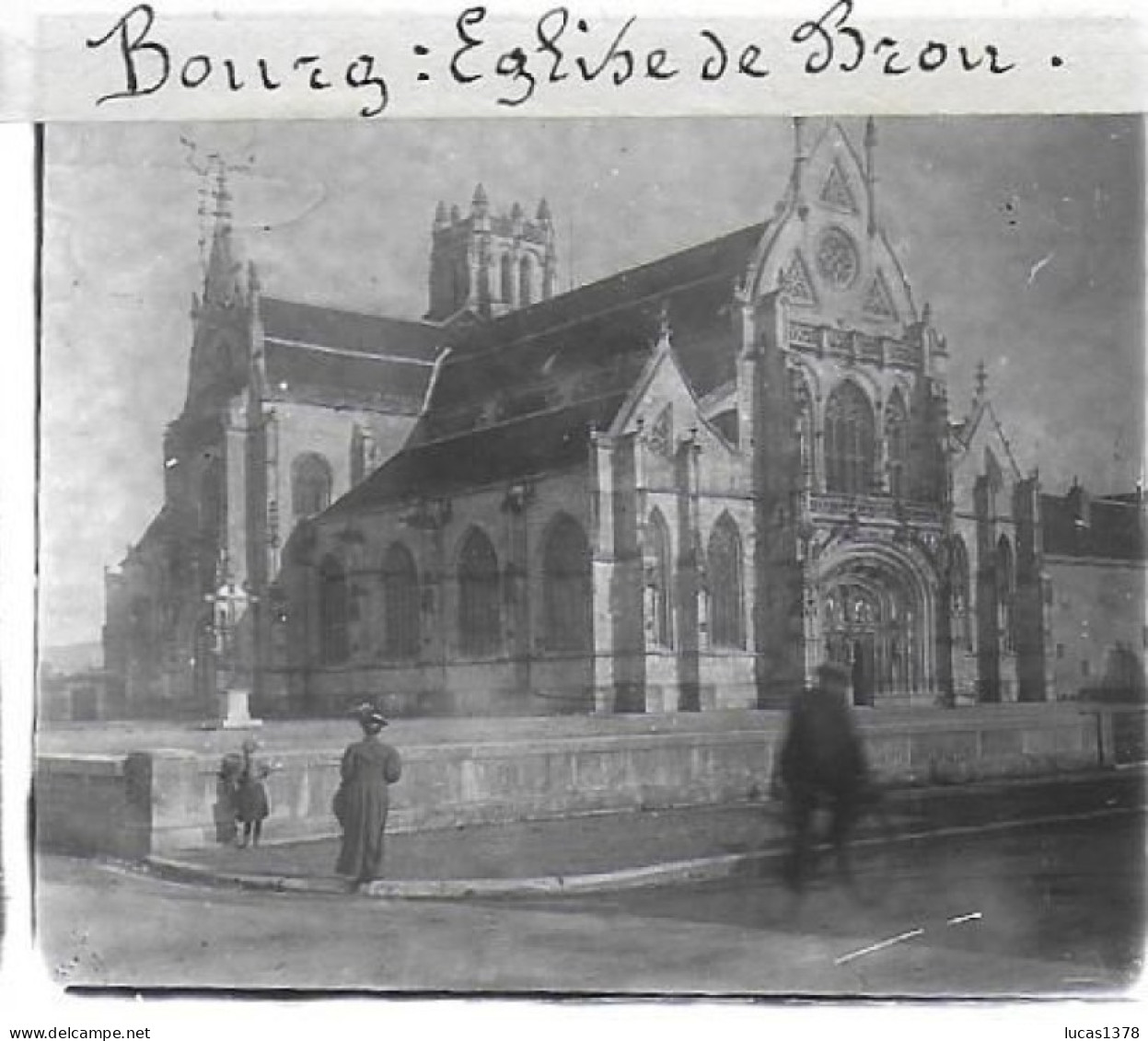 01 / AIN / BOURG / EGLISE DE BROU  / DEBUT 20 EME / PLAQUE DE VERRE PHOTO STEREO / - Plaques De Verre