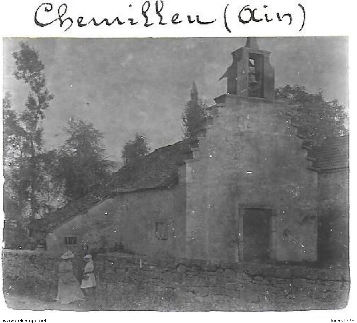 01 / AIN / CHEMILLEUX / L EGLISE / DEBUT 20 EME / PLAQUE DE VERRE PHOTO STEREO / - Plaques De Verre