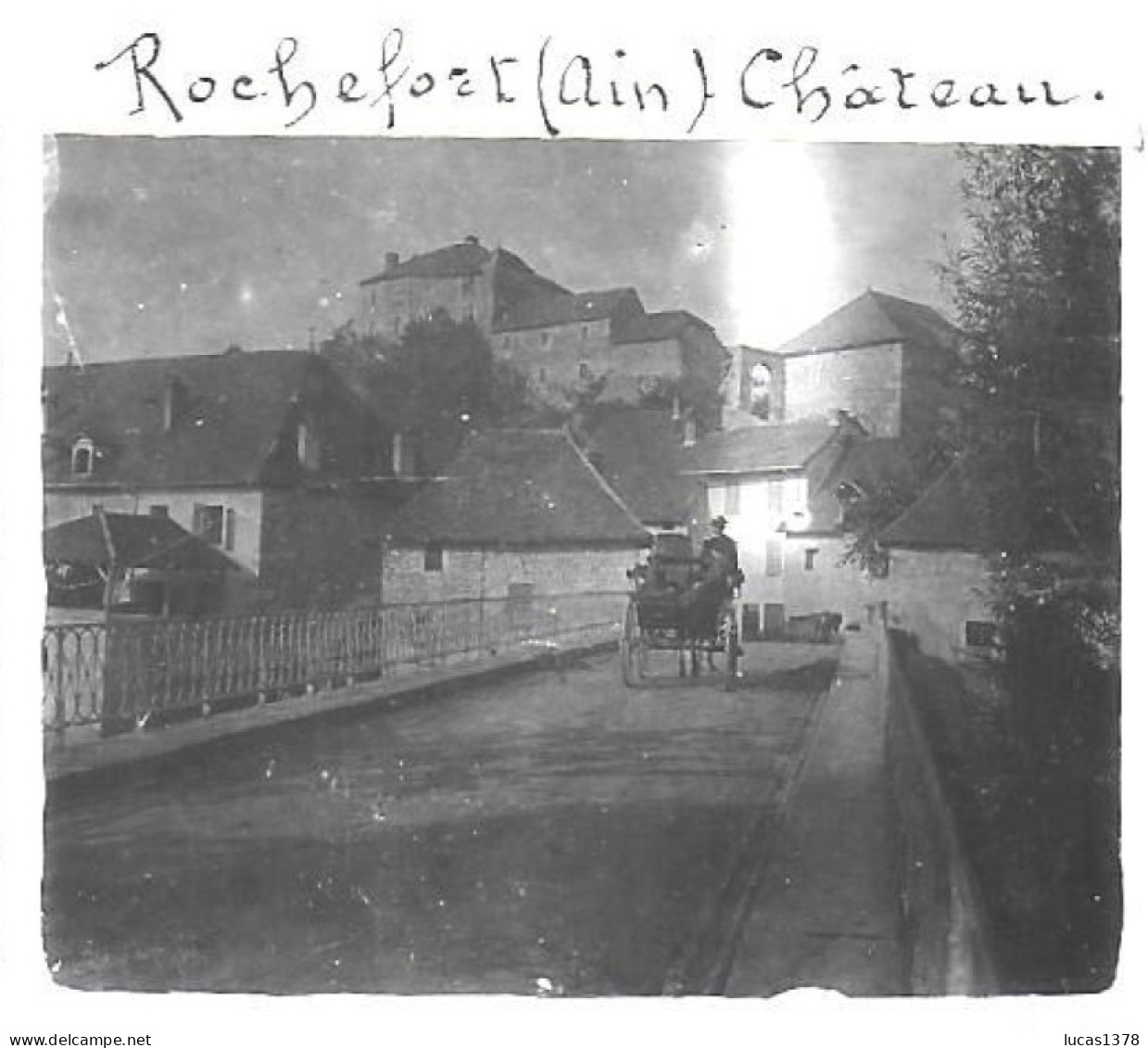 01 / AIN / ROCHEFORT / CHATEAU / DEBUT 20 EME / PLAQUE DE VERRE PHOTO STEREO / - Plaques De Verre